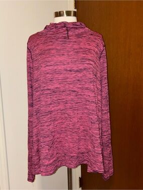 be inspired Pink & Black Space-Dyed Long Sleeve Top